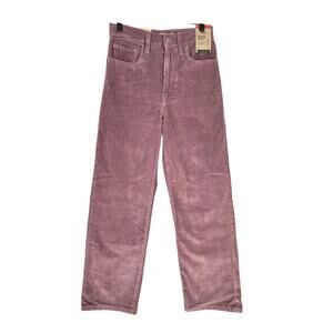 LEVI’S WOMEN'S RIBCAGE STRAIGHT ANKLE CORDUROY PANTS MAUVE HIGH RISE 27x27 - NWT